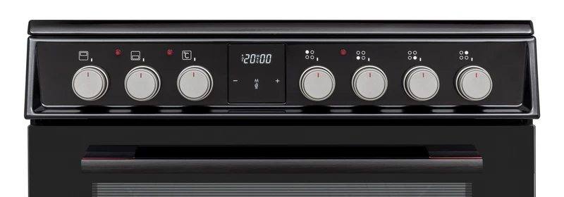 Sharp KF-66DVDD04BM1K-EN 60x60cm Freestanding Vitroceramic Double Oven, Black