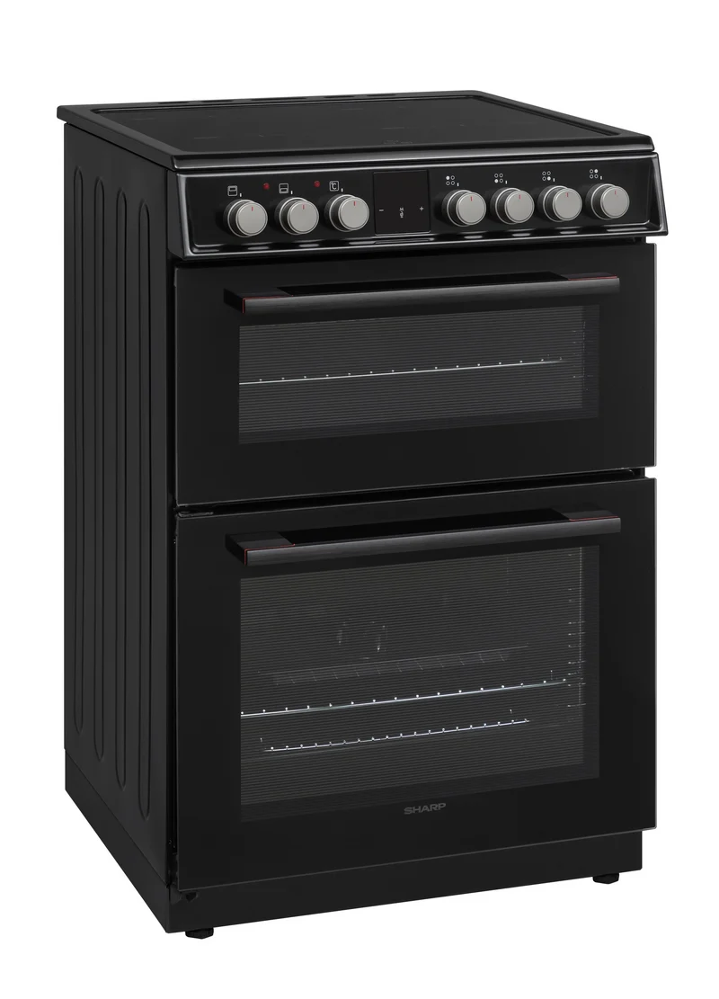 Sharp KF-66DIDD04BH1I-EN 60x60cm Freestanding Induction Double Oven, Black