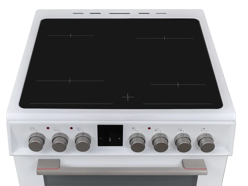 Sharp KF-66DVDD04WM1K-EN 60x60cm Freestanding Vitroceramic Double Oven, White