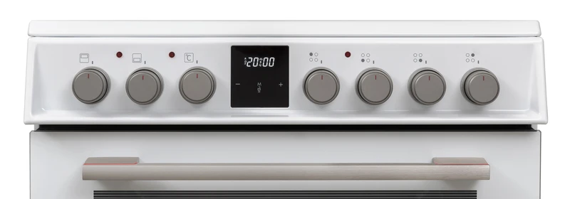 Sharp KF-66DVDD04WM1K-EN 60x60cm Freestanding Vitroceramic Double Oven, White