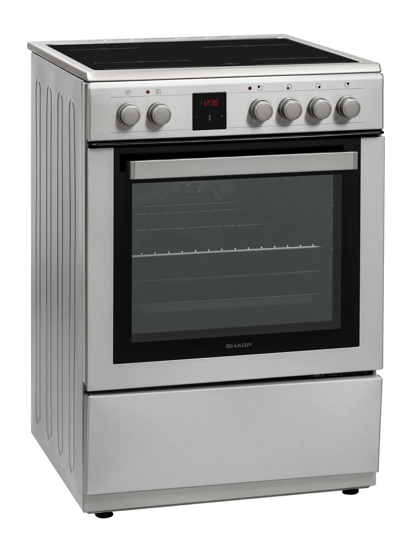 Sharp KF-76VDD19I-DE 60x60cm Freestanding Vitroceramic Single Oven, Inox