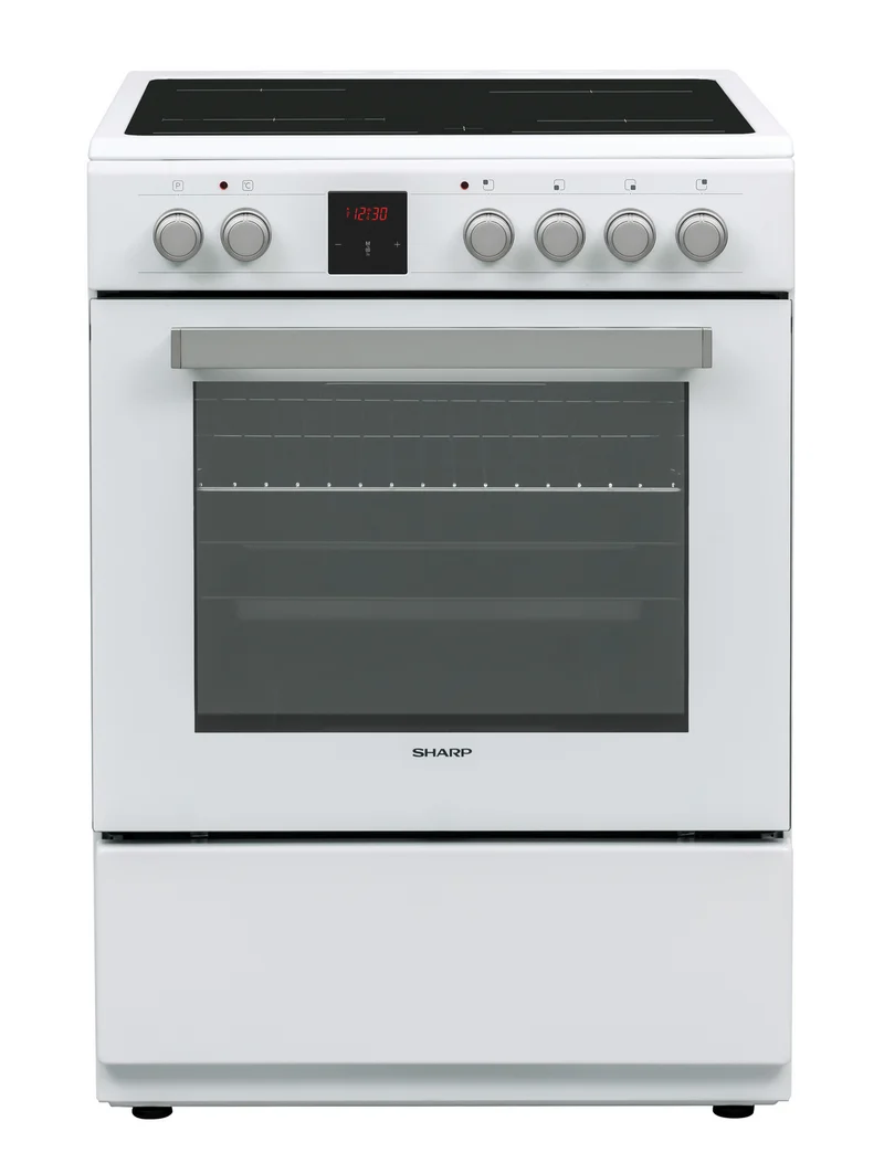 Sharp KF-76VDD19W-DE 60x60cm Freestanding Vitroceramic Single Oven, White