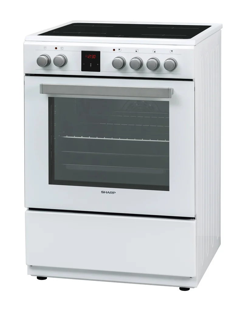 Sharp KF-76VDD19W-DE 60x60cm Freestanding Vitroceramic Single Oven, White
