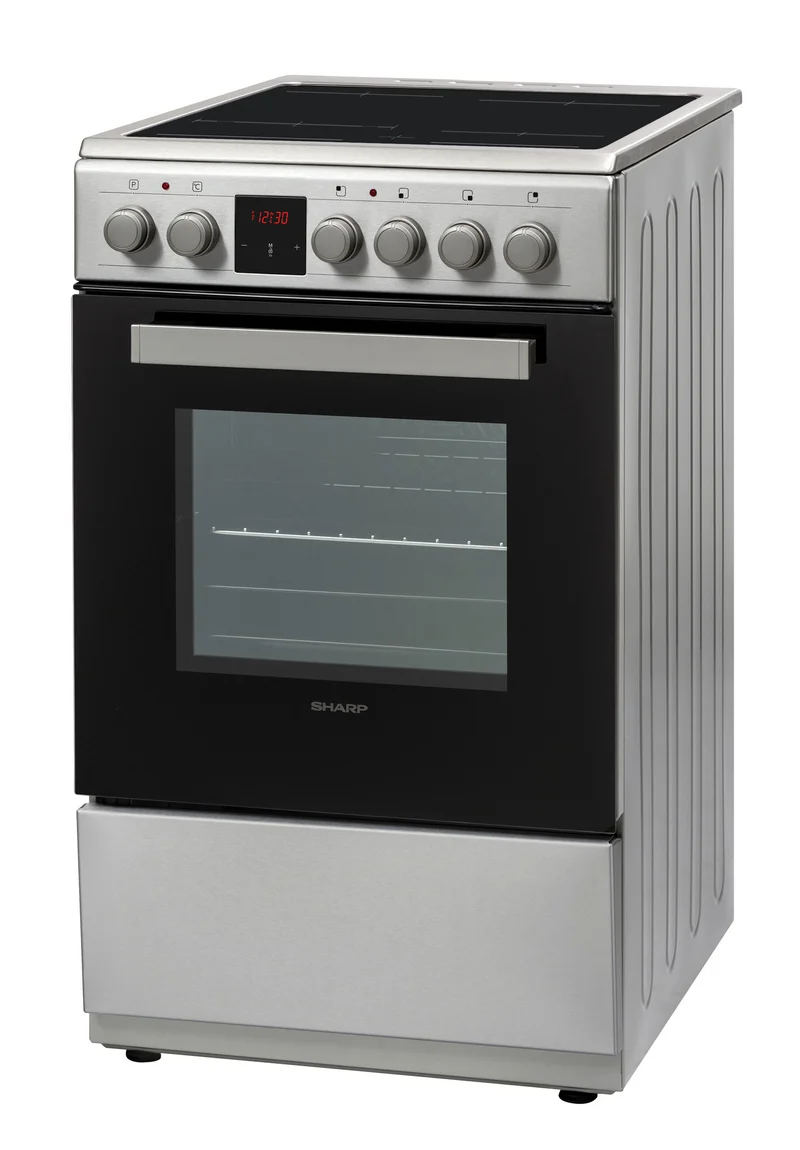 Sharp KF-56VDD19I-DE 50x60cm Freestanding Vitroceramic Single Oven, Inox