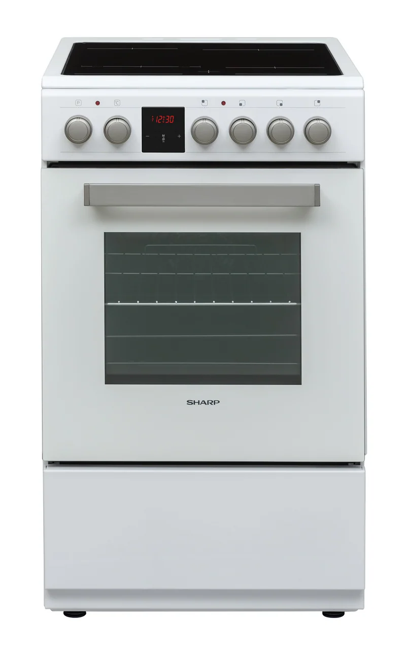 Sharp KF-56VDD19W-DE 50x60cm Freestanding Vitroceramic Single Oven, White