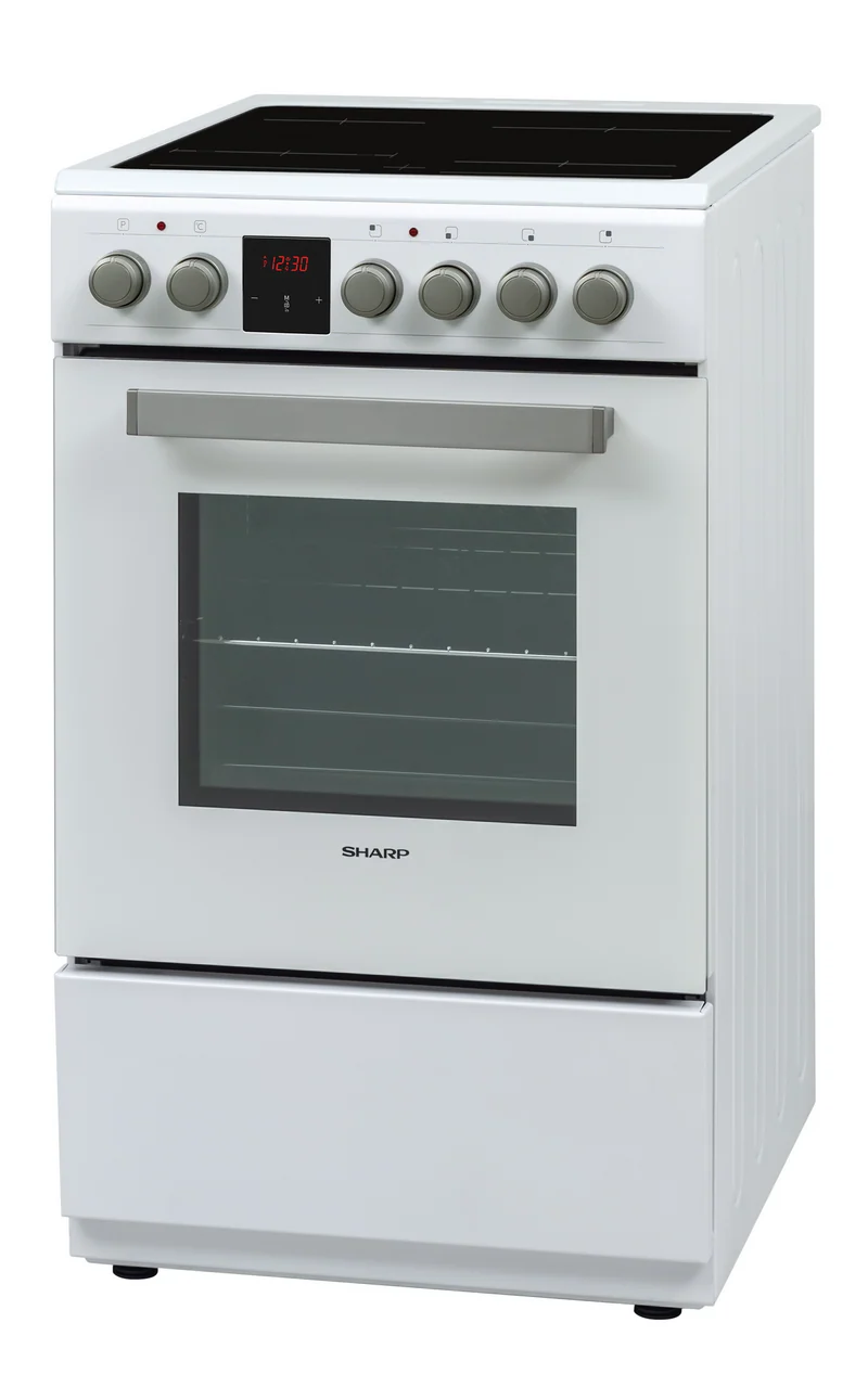 Sharp KF-56VDD19W-DE 50x60cm Freestanding Vitroceramic Single Oven, White