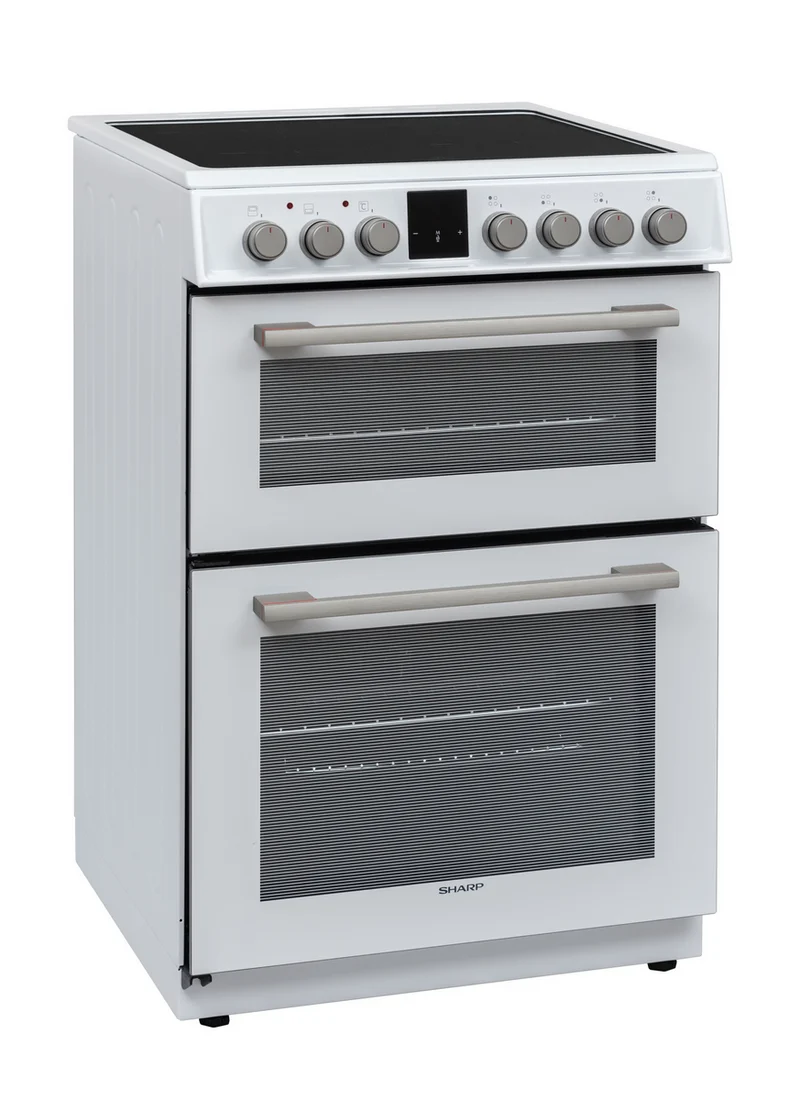 Sharp KF-66DIDD04WM1I-EN 60x60cm Freestanding Induction Double Oven, White