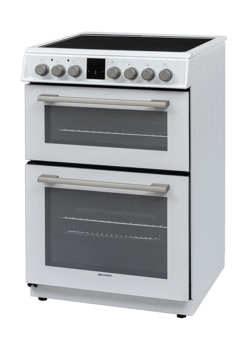 Sharp KF-66DIDD04WM1I-EN 60x60cm Freestanding Induction Double Oven, White