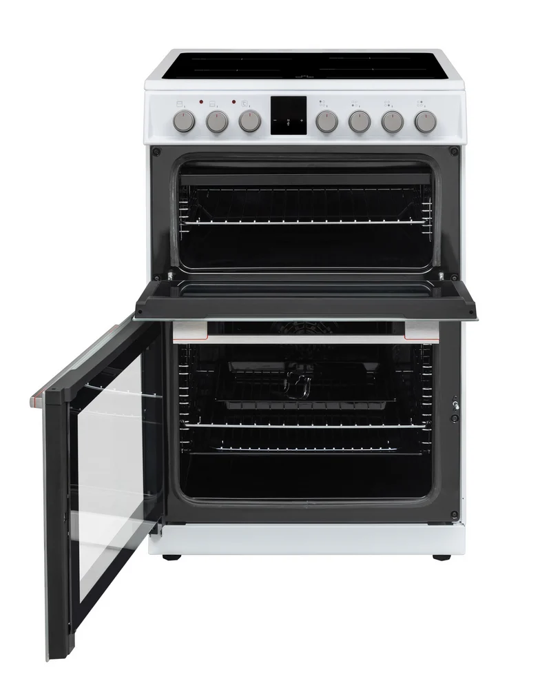 Sharp KF-66DIDD04WM1I-EN 60x60cm Freestanding Induction Double Oven, White