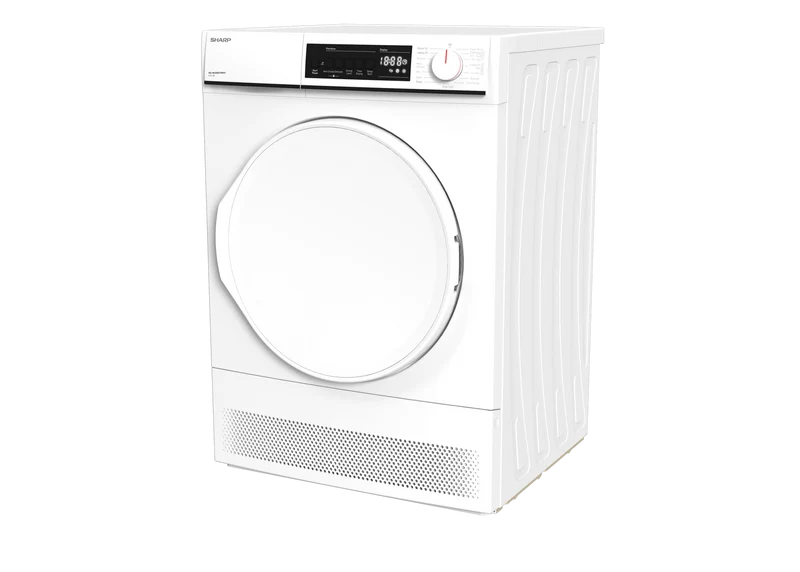 SHARP KD-NCB8S7PW91-EN Freestanding Tumble Dryer 8 kg B Class with Condenser Technology