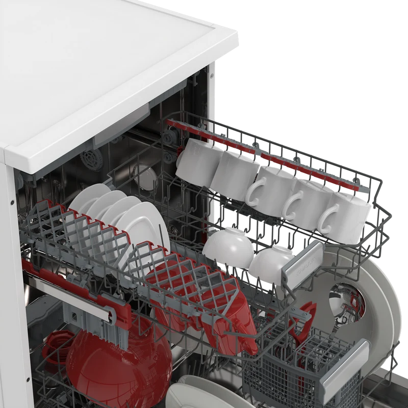 SHARP QW-NA4YF44EAW Freestanding 60cm Dishwasher 14PS 44 Db A Class with EcoBox Technology