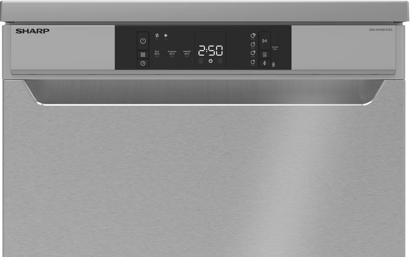 SHARP QW-NA1BF47DI Freestanding 60cm Dishwasher 13PS 47 db D Class with MicroBan Technolgy
