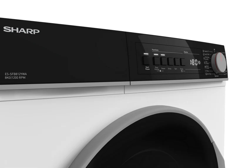 SHARP ES-SFB812YWA-EE Freestanding Washing Machine 8 kg 1400 RPM A Class with Slim Depth
