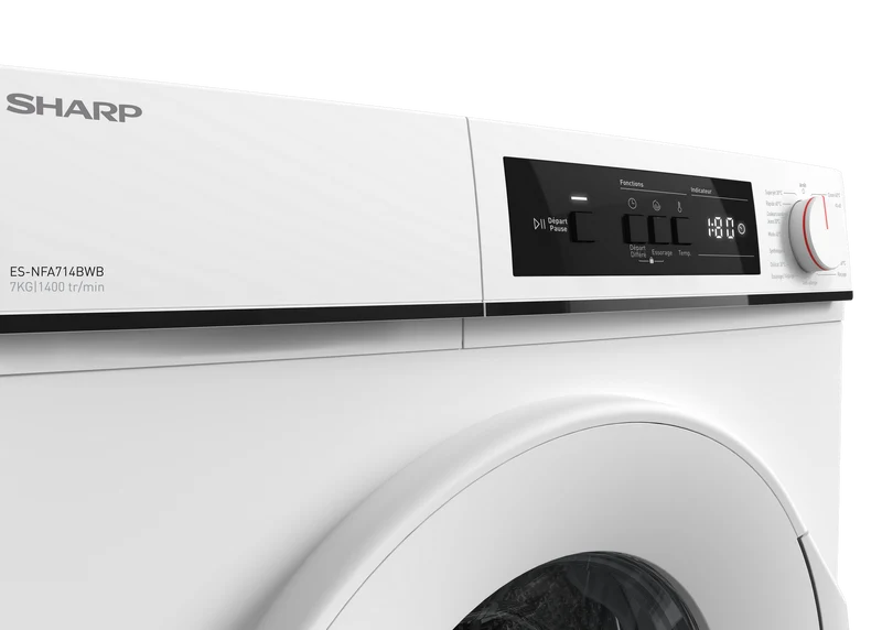 SHARP ES-NFA714BWB-FR Freestanding Washing Machine 7 kg 1400 RPM B Class with Advanced Inverter Motor Technology