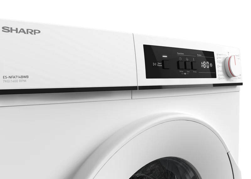 SHARP ES-NFA714BWB-EE Freestanding Washing Machine 7 kg 1400 RPM B Class with Advanced Inverter Motor Technology