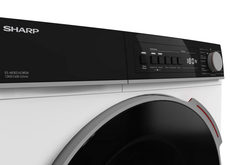 SHARP ES-NFB214CWDA-DE Freestanding Washing Machine 12 kg 1400 RPM A Class with DoubleJet Technology