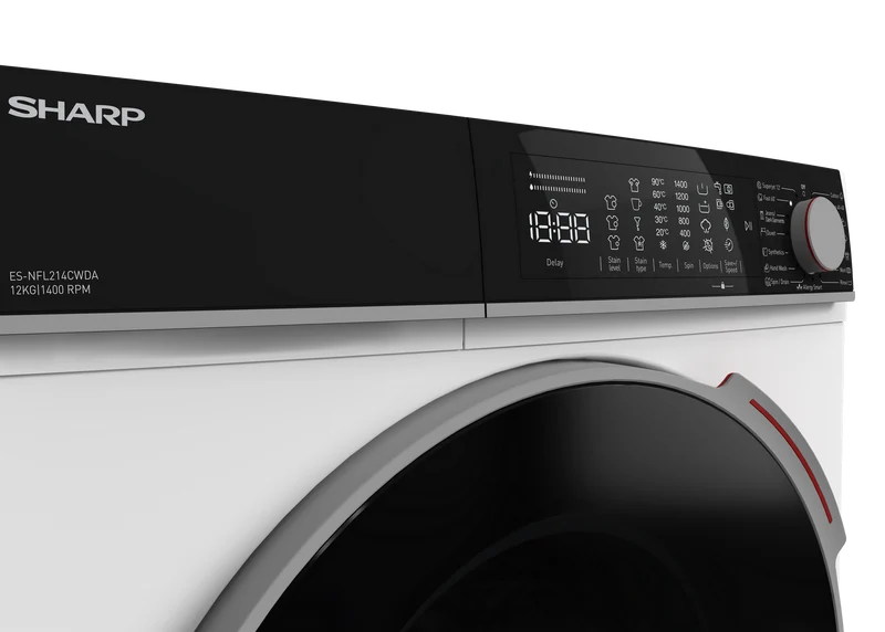 SHARP ES-NFL214CWDA-EE Freestanding Washing Machine 12 kg 1400 RPM A Class with DoubleJet Technology