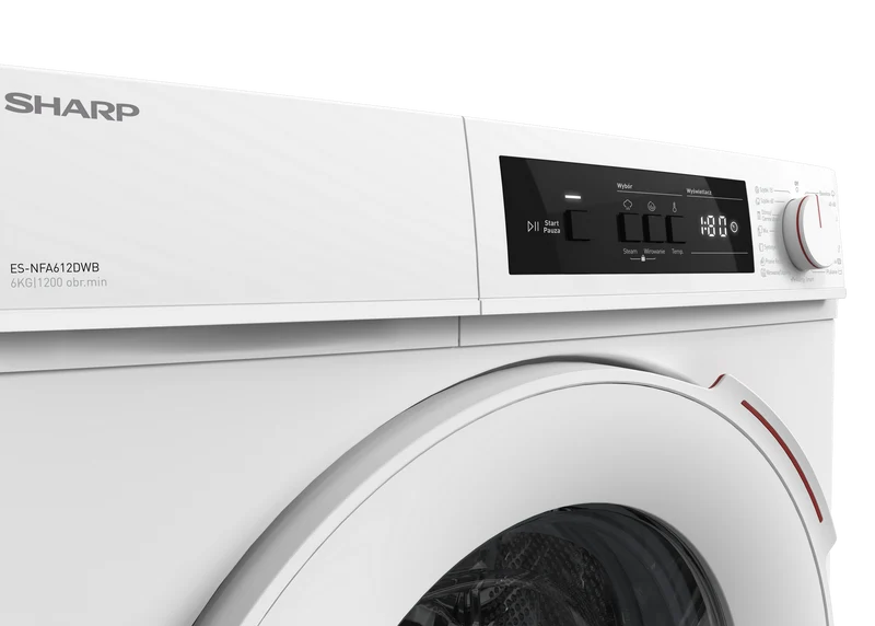 SHARP ES-NFA612DWB-PL Freestanding Washing Machine 6 kg 1200 RPM B Class with Slim Depth