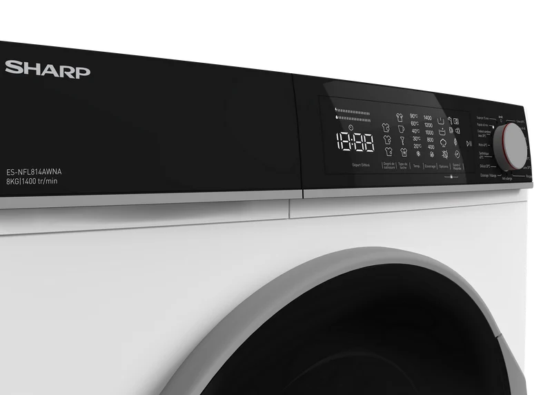 SHARP ES-NFL814AWNA-FR Freestanding Washing Machine 8 kg 1400 RPM A Class with Adcanced Stain Technology
