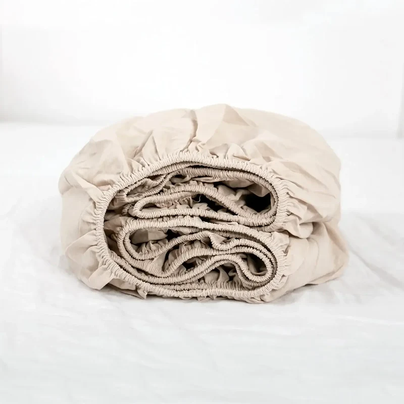 Simple Opulence Linen Cotton Blend Fitted Sheet Soft Breathable Bedding