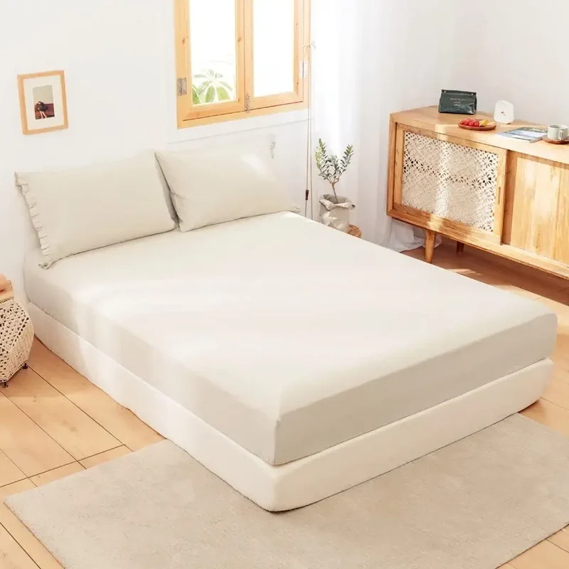 Simple Opulence Linen Cotton Blend Fitted Sheet Soft Breathable Bedding