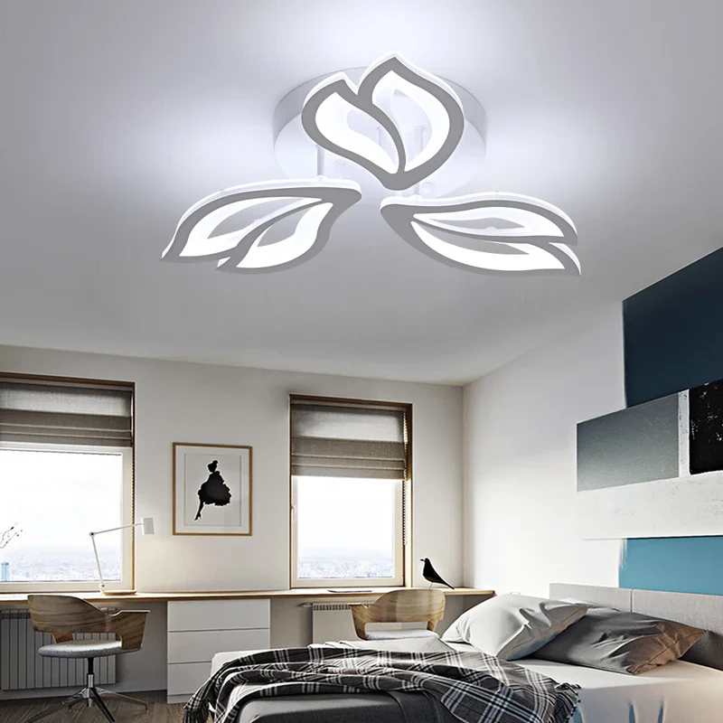 Modern Led Chandelier Light Acrylic Ceiling Lamp Living Dining Room Luminair Minimalis Indoor Hotel Flower Decor Pendant Fixture