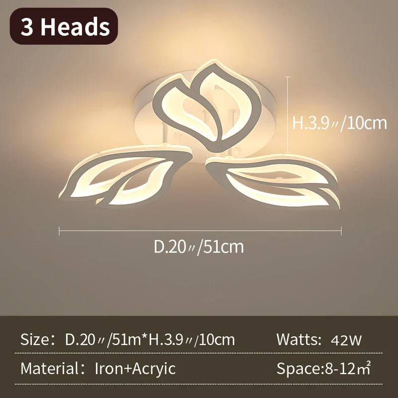 Modern Led Chandelier Light Acrylic Ceiling Lamp Living Dining Room Luminair Minimalis Indoor Hotel Flower Decor Pendant Fixture