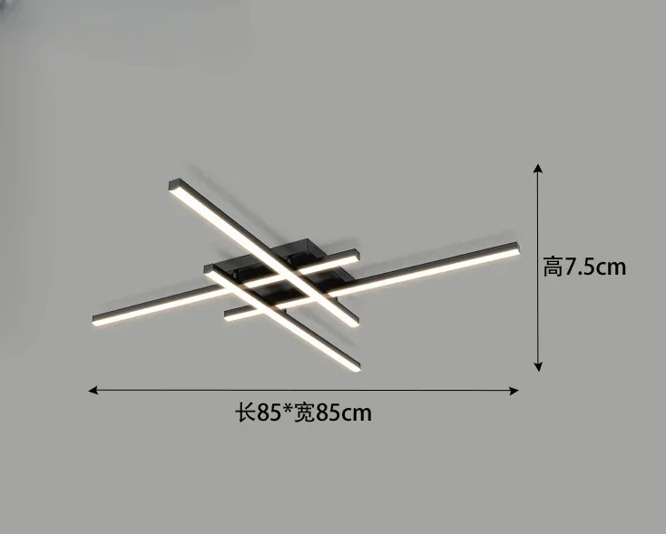 Nordic Minimalist Creative Led Ceiling Lamp Strip Lights Black Chandelier Square Bedroom Lamps Living Room Lamp Led Ceiling Lamp
