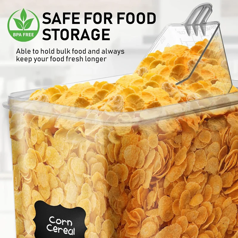2Pcs 8.5L Large Food Storage Containers With Lids Airtight Pantry Organization Labels for Kitchen Flour Sugar Rice Cereal Pasta
