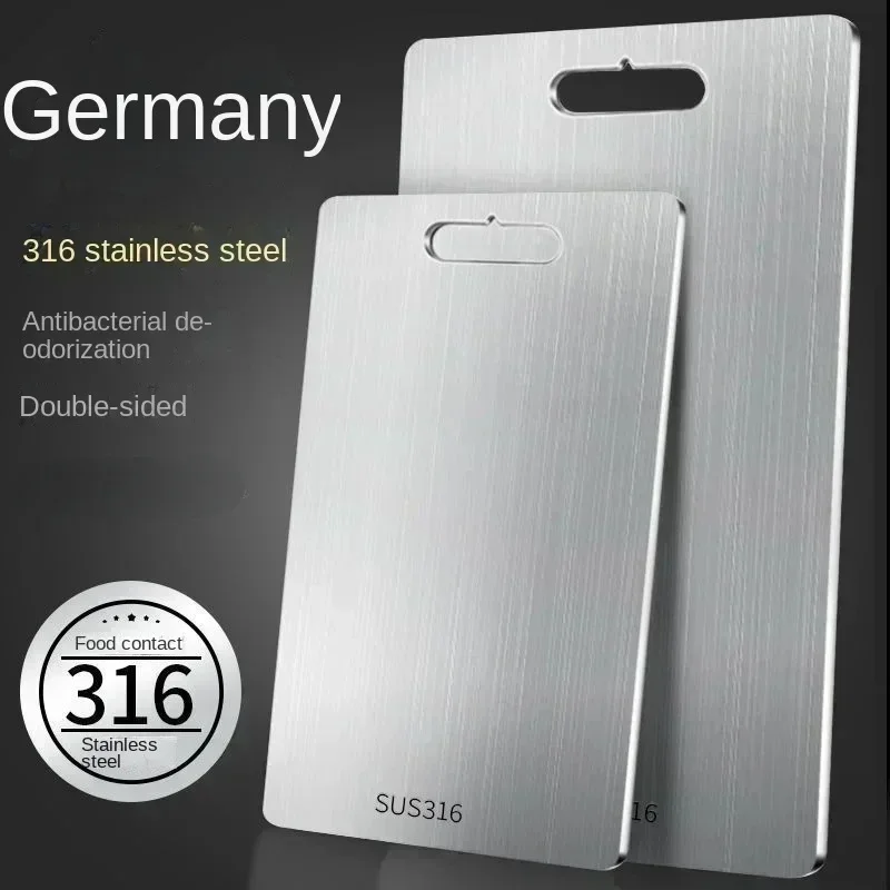 316 Stainless Steel Cutting Board - Thickened Anti-Mold Chopping Board for Vegetables, Meat, Cooking - Durable Kitchen Mat