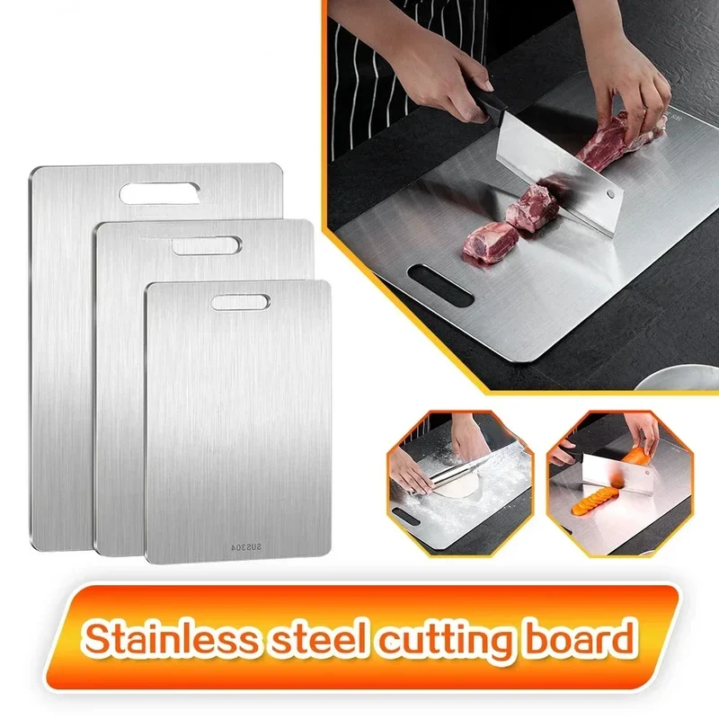316 Stainless Steel Cutting Board - Thickened Anti-Mold Chopping Board for Vegetables, Meat, Cooking - Durable Kitchen Mat