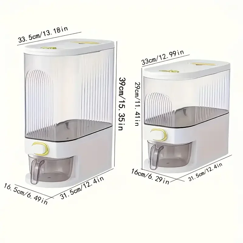 11.02LB 22.05LB metering distributor, large dry food storage container, food distributor for kitchen organization and food stora