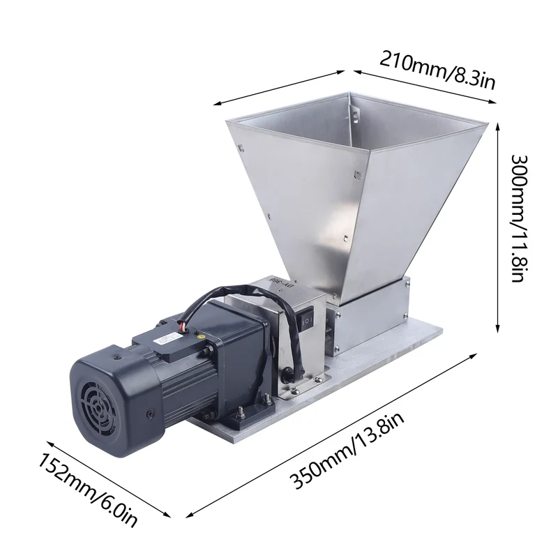 Electric Grain Crusher, Stainless Steel Grinder Big Grinding Machine Mill for Corn Bean Feed Wheat Kitchen Commercial 220V/110V