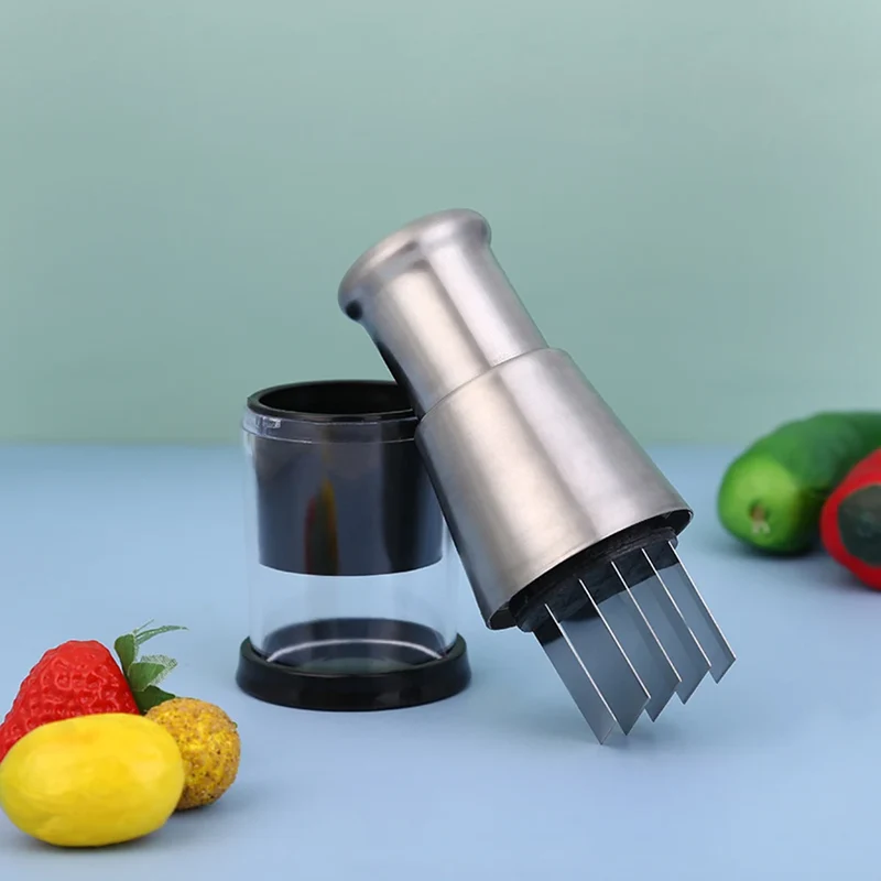 Stainless Steel Manual Hand Chopper Kitchen Tools Vegetable Chopper Mini Garlic Mincer for Veggie Onion Garlic