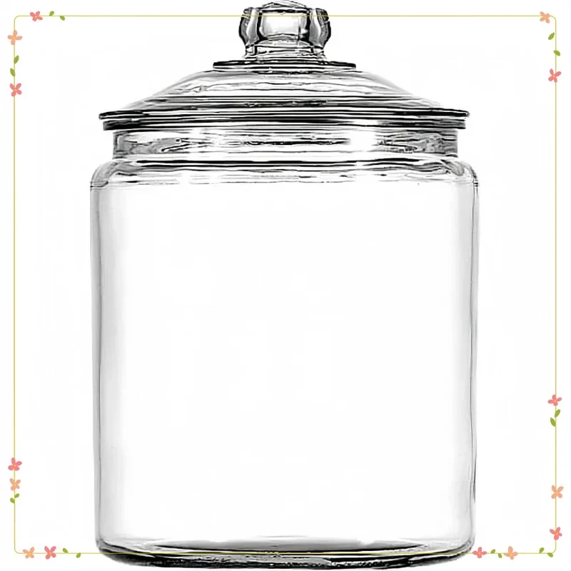 Glass Jars with Airtight Lids 2 Gallon Large Capacity, Kitchen Pantry Storage Containers for Crafting Cookie Candy