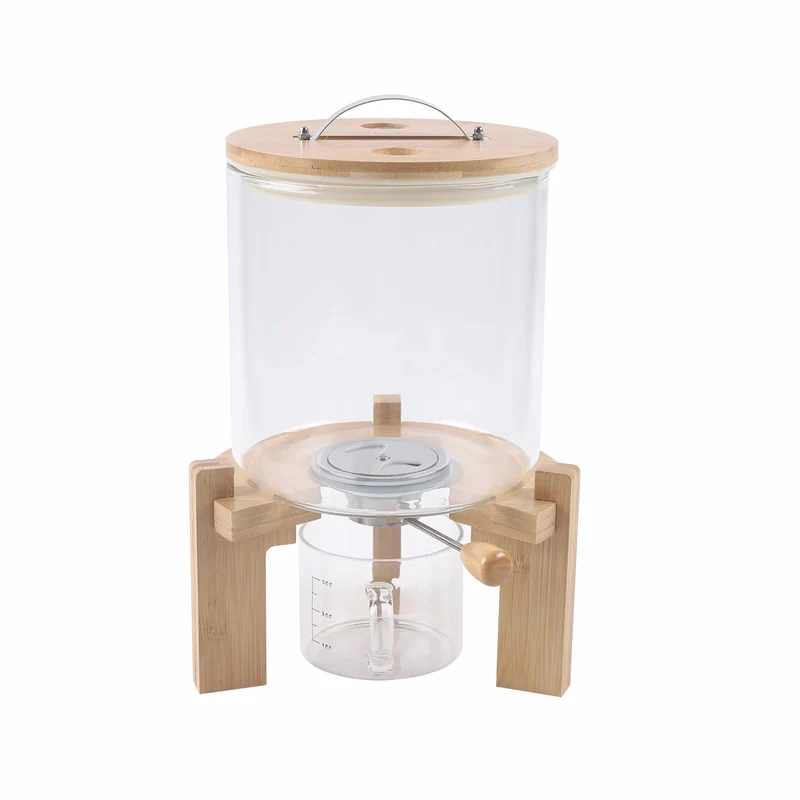 Flour and Cereal Container 5L/7.5L Rice Dispenser Creative Glass Food Storage Container for Kitchen Organization