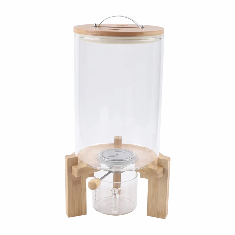Flour and Cereal Container 5L/7.5L Rice Dispenser Creative Glass Food Storage Container for Kitchen Organization