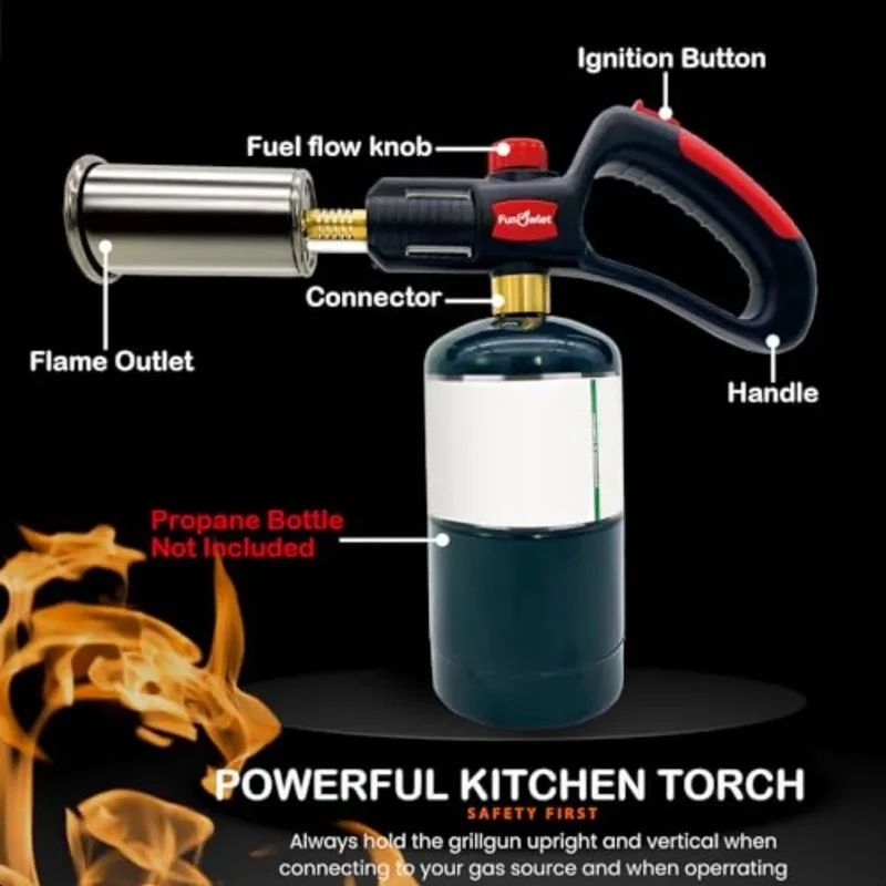 Powerful Cooking Propane Torch Lighter Culinary Kitchen Torch Head Sous Vide Charcoal Campfire Starter Flame Thrower Fire Grill