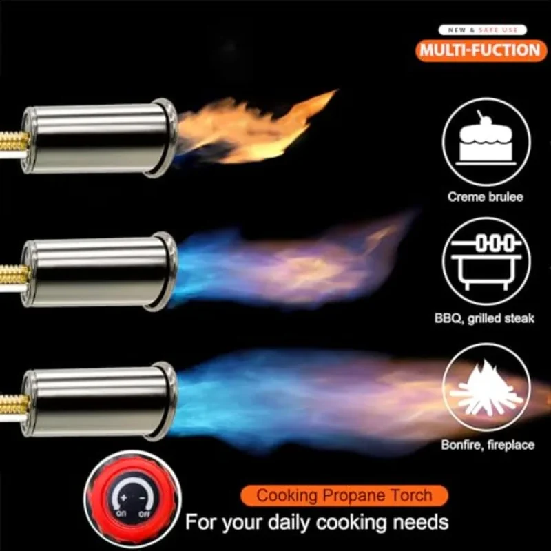 Powerful Cooking Propane Torch Lighter Culinary Kitchen Torch Head Sous Vide Charcoal Campfire Starter Flame Thrower Fire Grill