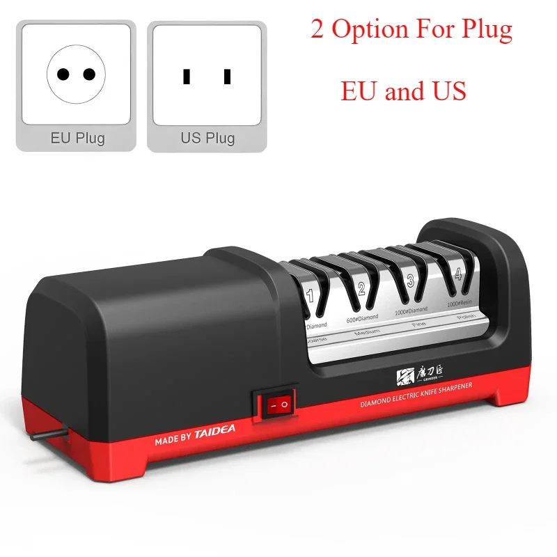 TAIDEA Top Level TG2102 Electric Diamond Steel Sharpener With 4 Slot For Kitchen Ceramic Knife