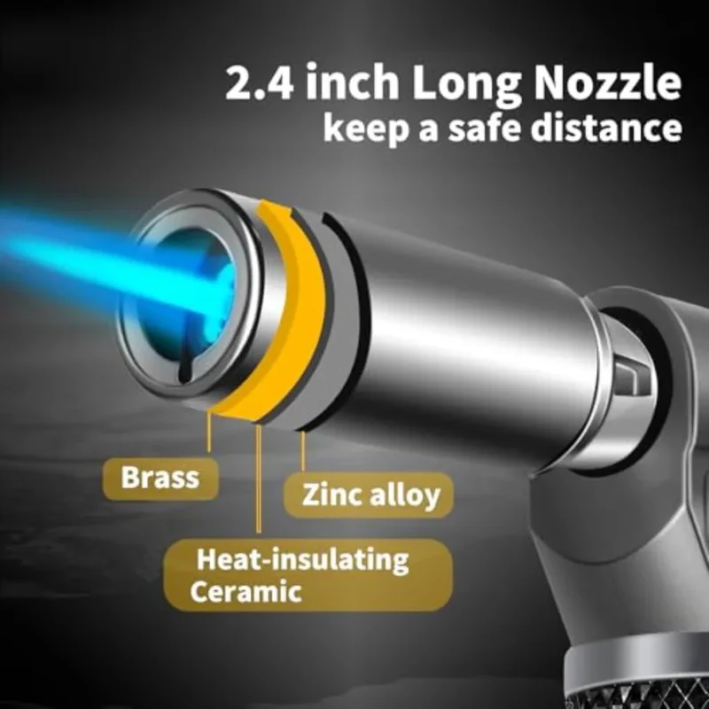 Butane Torch Refillable Kitchen Torch Lighter Jet Flame Cooking Torch Creme Brulee Torch Blow Torch Mini Soldering Torch for We