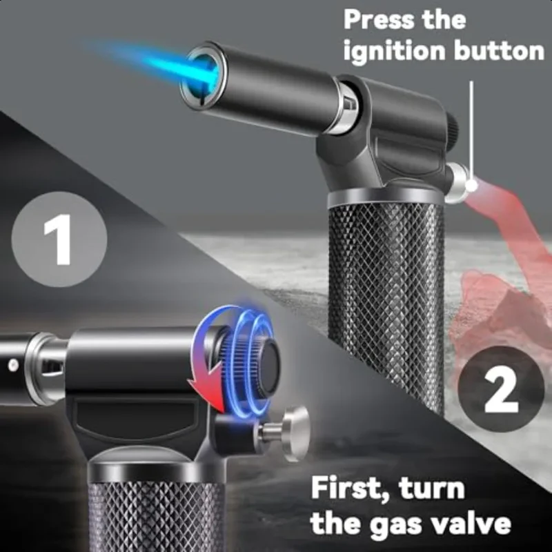 Butane Torch Refillable Kitchen Torch Lighter Jet Flame Cooking Torch Creme Brulee Torch Blow Torch Mini Soldering Torch for We