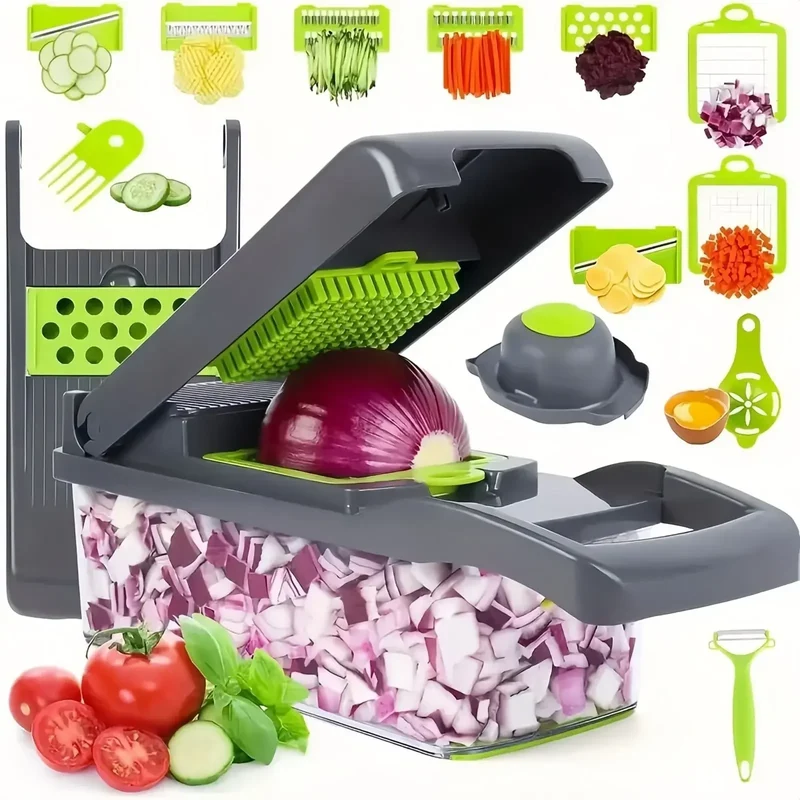 Multifunctional Vegetable Chopper - Handheld Food Slicer, Dicer & Grater for Kitchen Prep, Easy-Cut Veggie Chopper