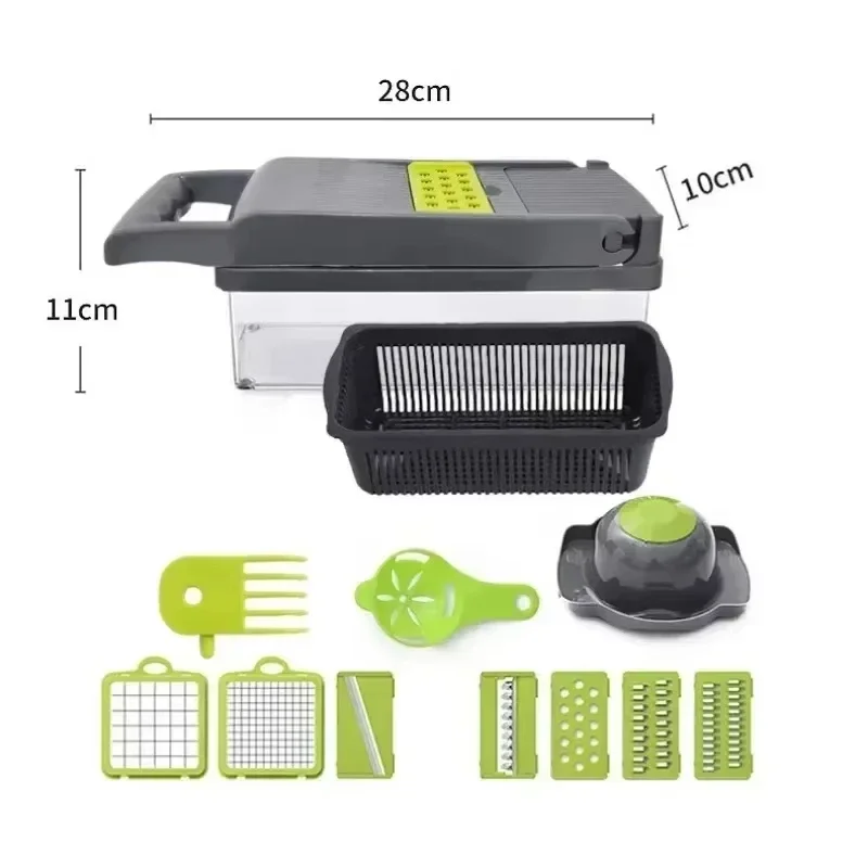 16 in 1 Multifunctional Vegetable Chopper Onion Chopper Handle Food Grate Food Chopper Kitchen tools Vegetable Slicer Dicer Cut