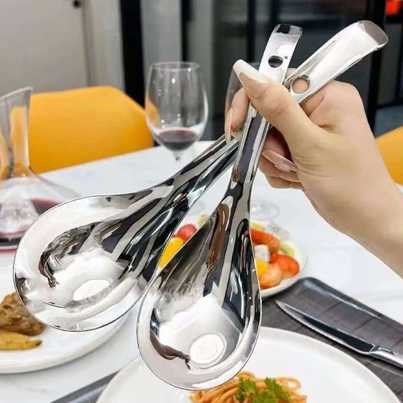 Stainless Steel Round Spoon Net Red Golden Dinner Long Handle Stirring Dessert Spoons For Kitchen Accessories Gadgets