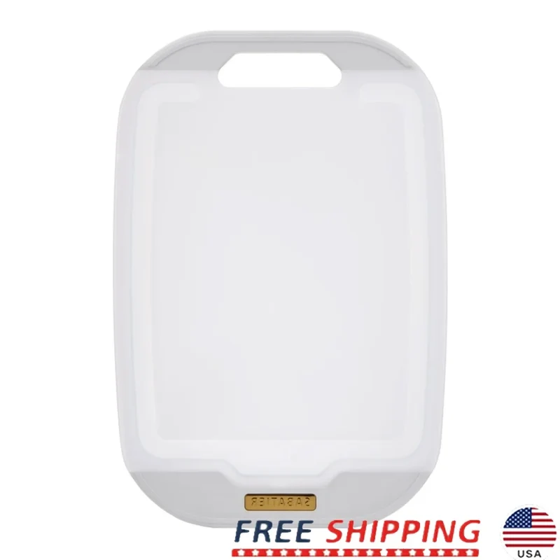 Reversible Non Slip Plastic Cutting Board Dish Washer Safe BPA Free 12x18 Inch Stain Resistant Knife Friendly Kitchen Tool