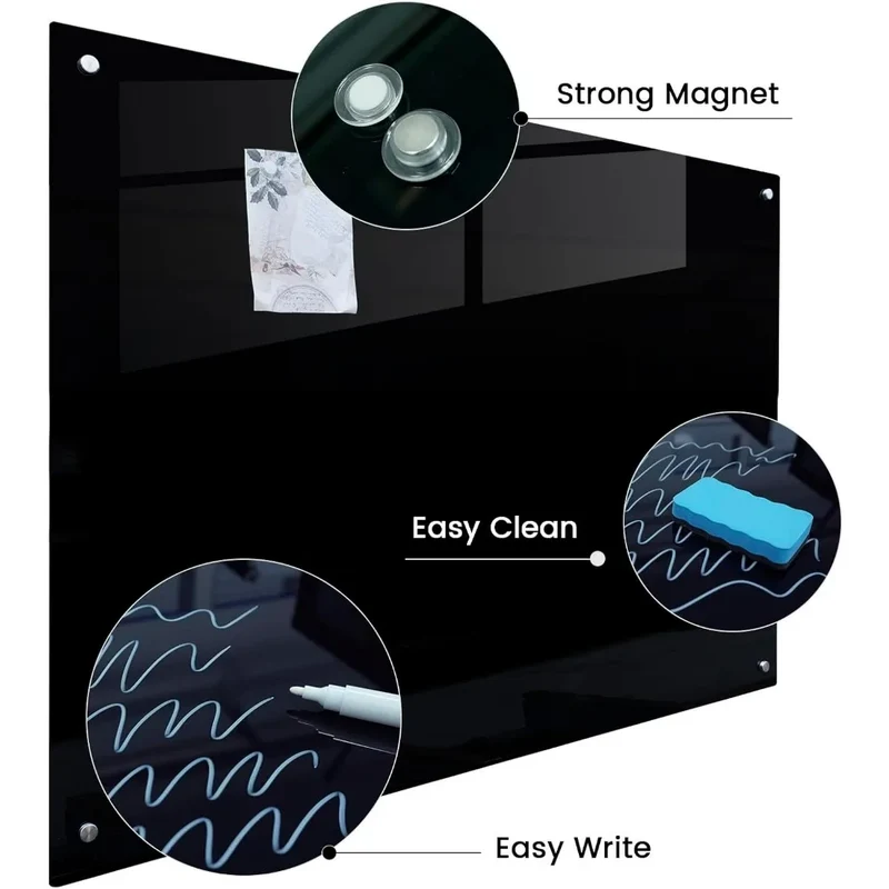 48x36 Inch Frameless Magnetic Glass Dry Erase Board for Wall Mounting