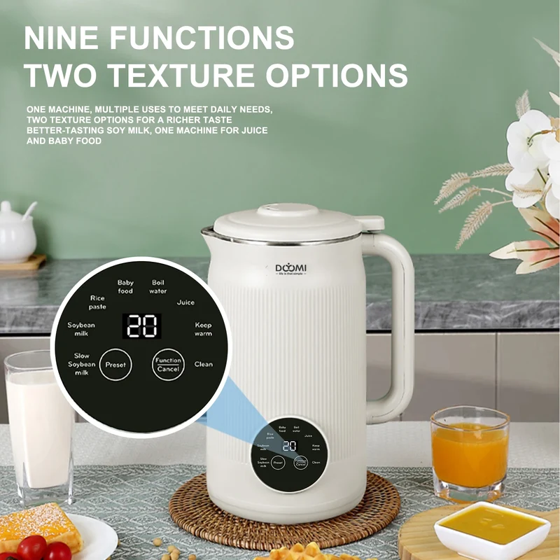 Nut Milk Maker Machine, 35oz Multi-Function Cow Milk Maker, Soy Milk Maker with 10 Blades for Homemade Plant-Based Milk, Oat, So