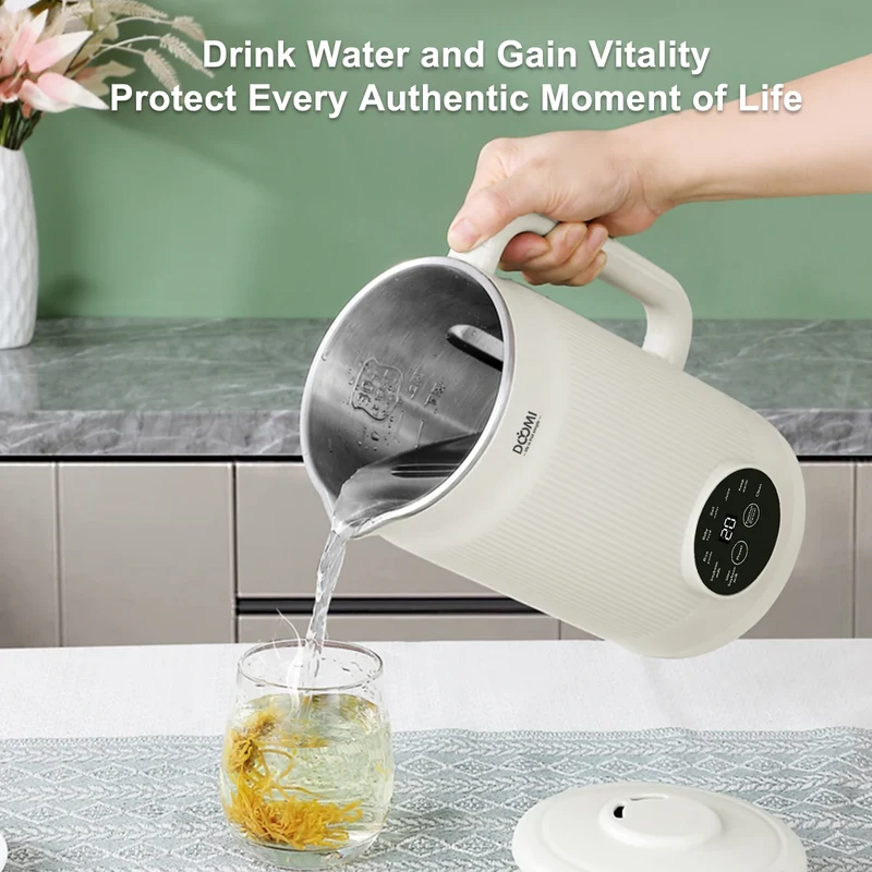 Nut Milk Maker Machine, 35oz Multi-Function Cow Milk Maker, Soy Milk Maker with 10 Blades for Homemade Plant-Based Milk, Oat, So