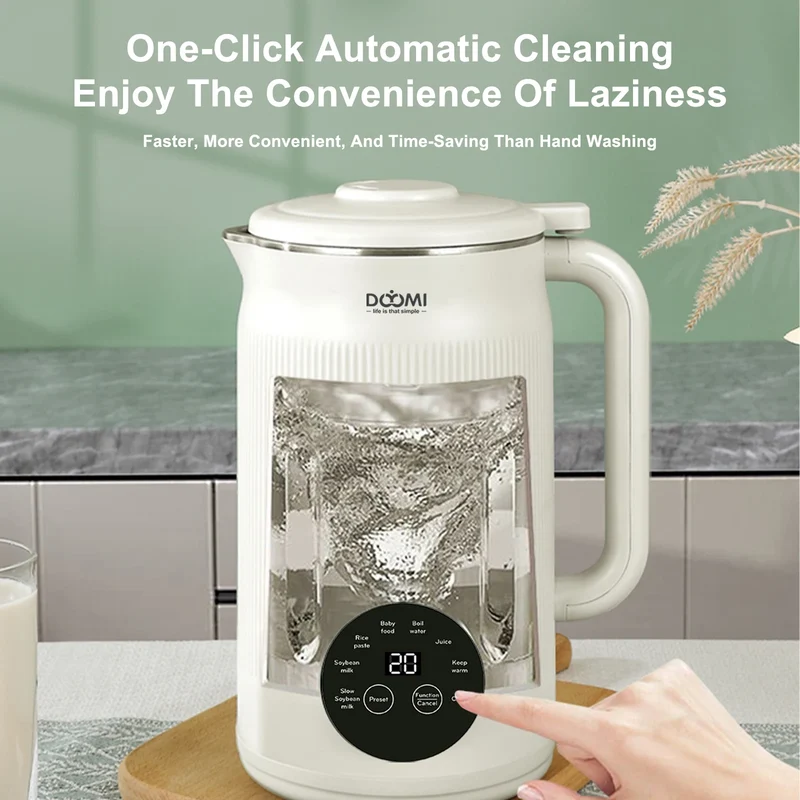 Nut Milk Maker Machine, 35oz Multi-Function Cow Milk Maker, Soy Milk Maker with 10 Blades for Homemade Plant-Based Milk, Oat, So